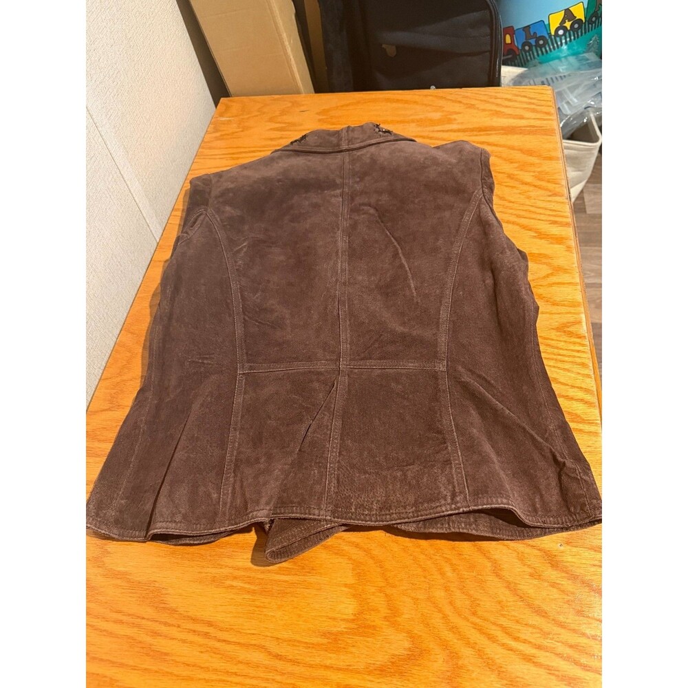 Coldwater Creek Womens Petite Small Brown Suede Embroidered Beaded Jacket PS - Picture 9 of 14